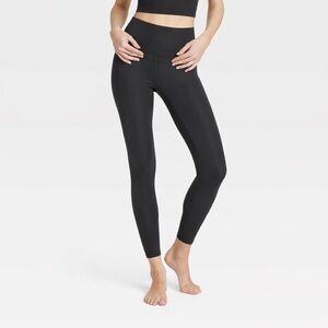 All In Motion Women's Everyday Soft High-Rise Rib 7/8 Leggings - Black Size S